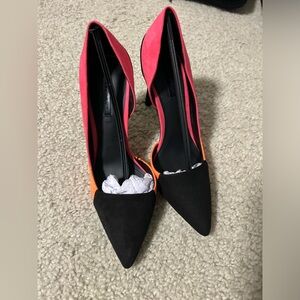 Zara Black and Pink Heels Brand New Never Worn